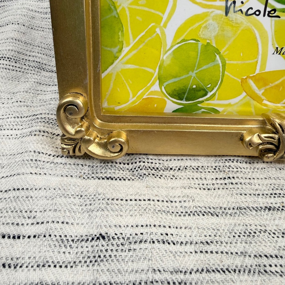 NEW Nicole Miller Home 5x7 Gold Landscape Photo Frame Regency Ornate Cottagecore - Picture 3 of 7